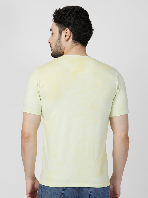 Killer Men Yellow Printed Slim Fit T-Shirts