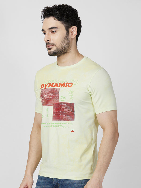 Killer Men Yellow Printed Slim Fit T-Shirts