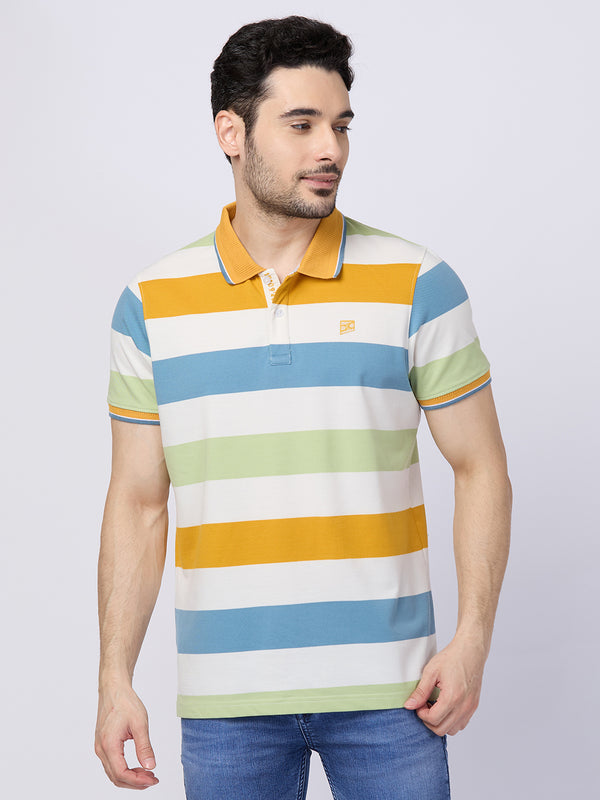 Killer Men Yellow Printed Slim Fit T-Shirts