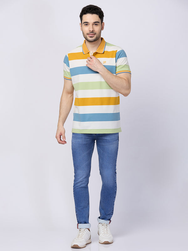 Killer Men Yellow Printed Slim Fit T-Shirts