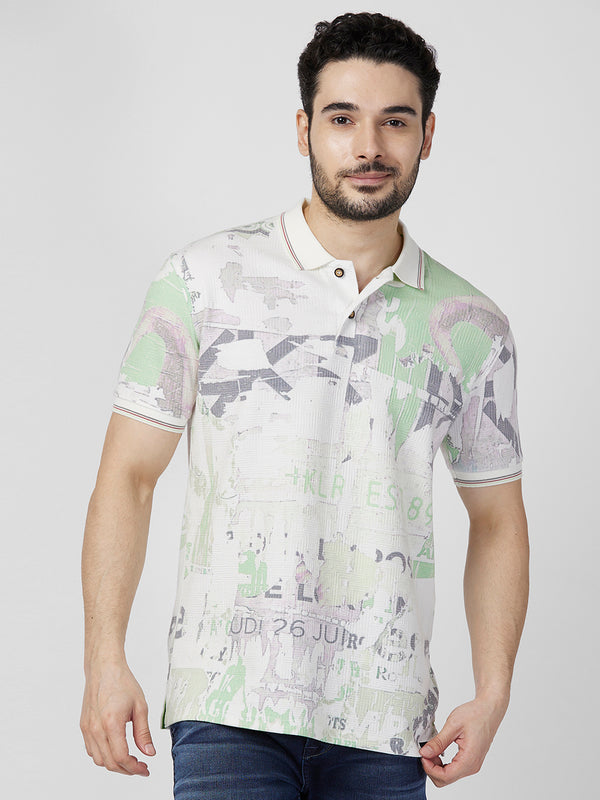 Killer Men Green Printed Slim Fit T-Shirts