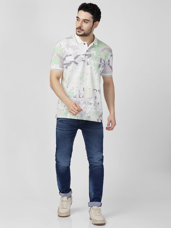 Killer Men Green Printed Slim Fit T-Shirts