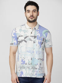 Killer Men Blue Printed Slim Fit T-Shirts