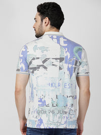 Killer Men Blue Printed Slim Fit T-Shirts