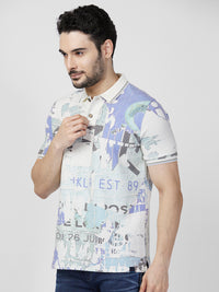 Killer Men Blue Printed Slim Fit T-Shirts