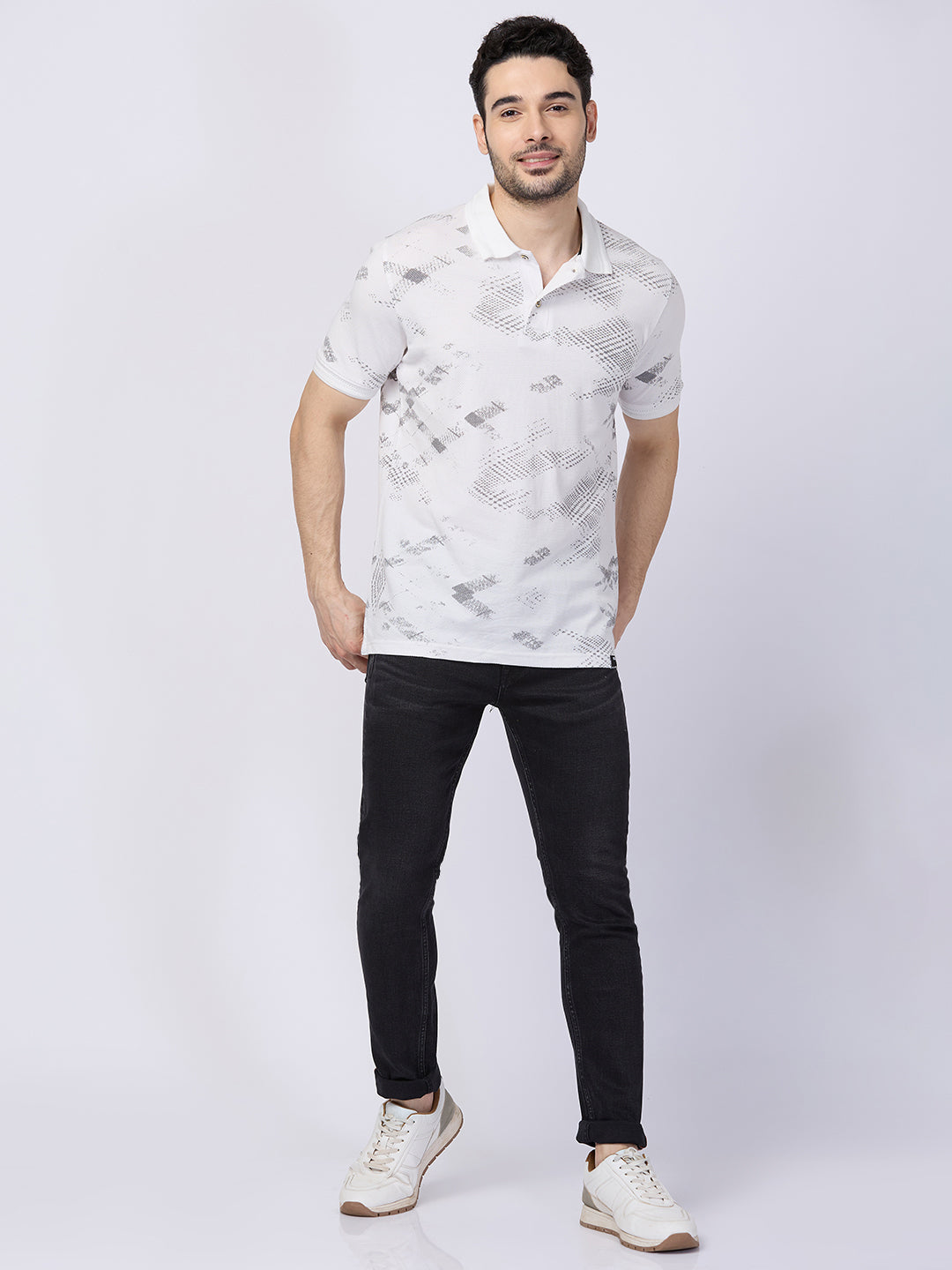 Killer Men White Printed Slim Fit T-Shirts