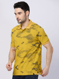 Killer Men Musturd Printed Slim Fit T-Shirts