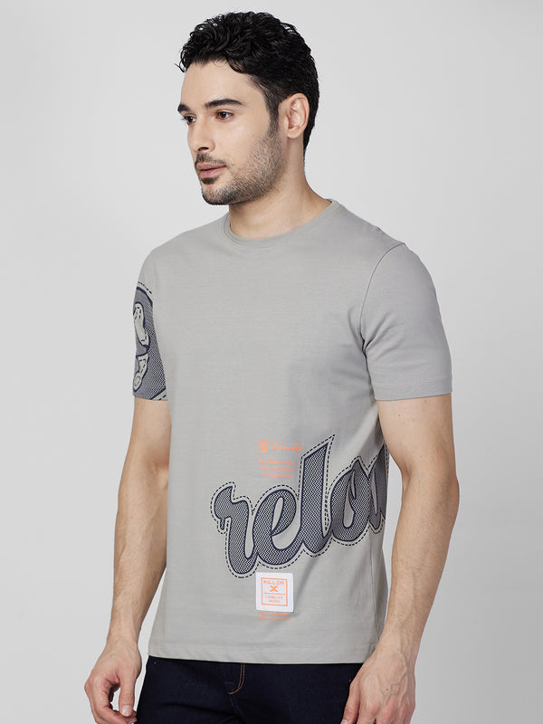 Killer Men Grey Printed Round Neck T-Shirts