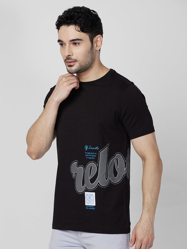 Killer Men Black Printed Round Neck T-Shirts