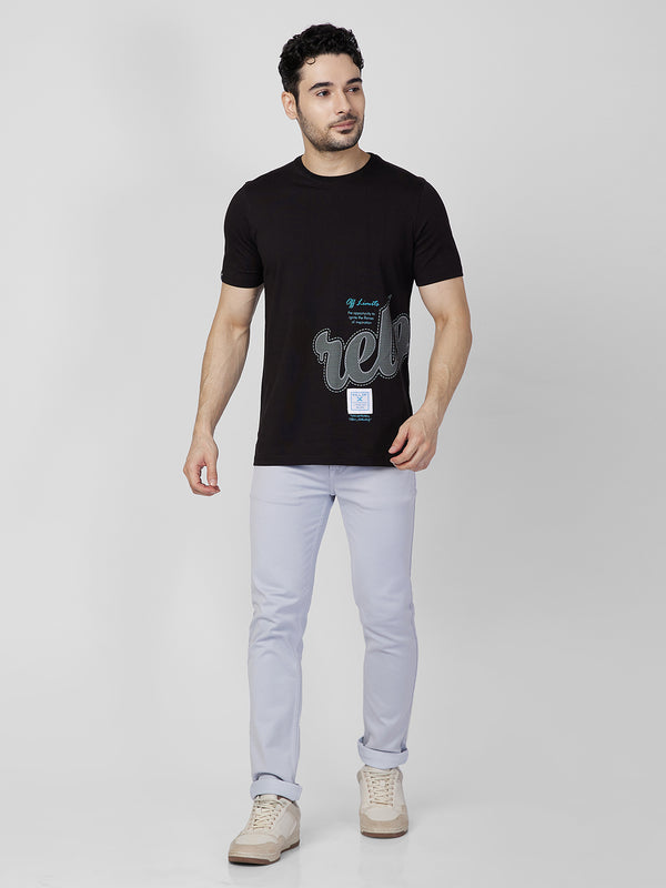 Killer Men Black Printed Round Neck T-Shirts