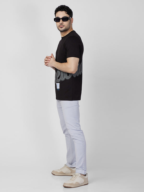 Killer Men Black Printed Round Neck T-Shirts