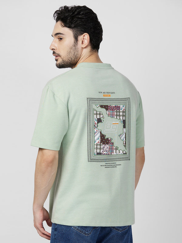 Killer Men Green Printed Round Neck T-Shirts