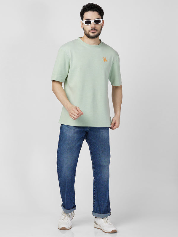 Killer Men Green Printed Round Neck T-Shirts