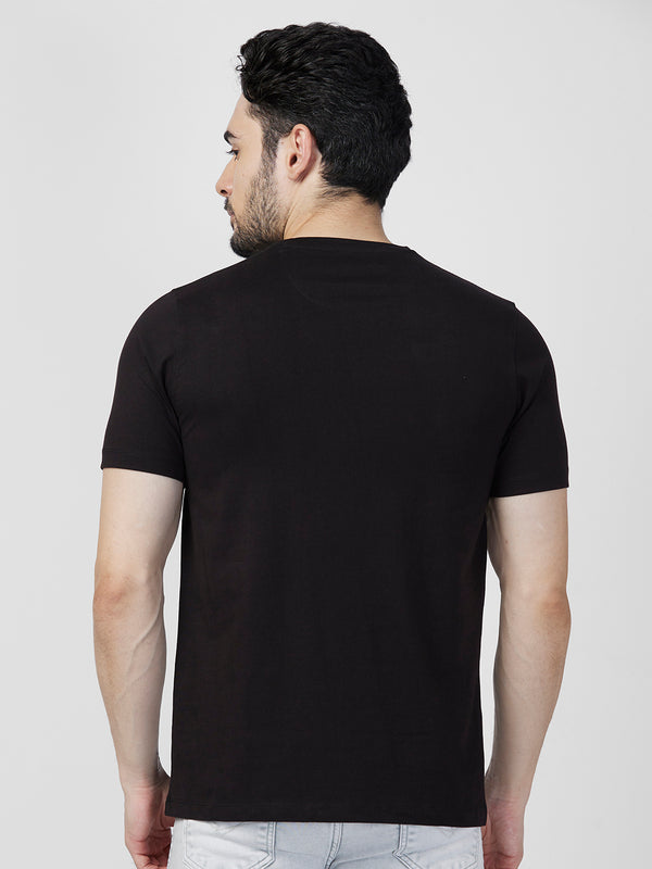 Killer Men Black Printed Slim Fit T-Shirts