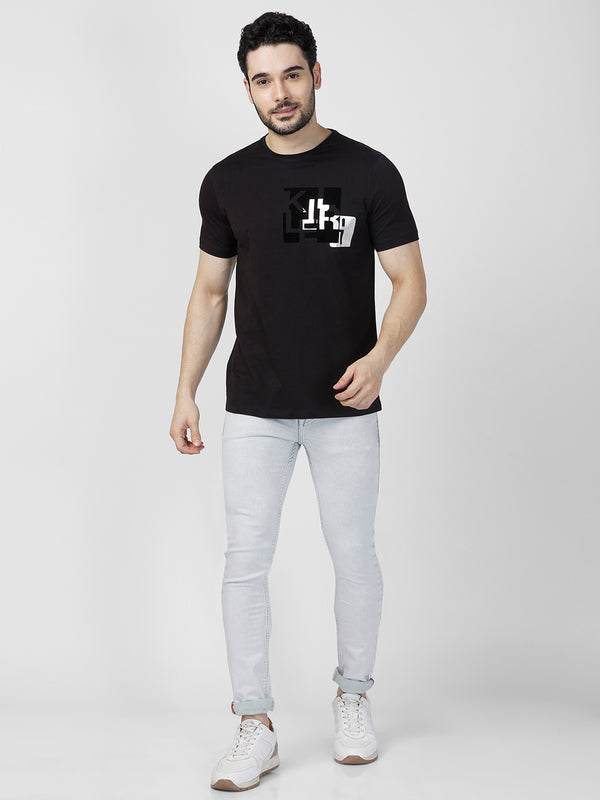 Killer Men Black Printed Slim Fit T-Shirts