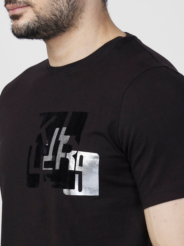 Killer Men Black Printed Slim Fit T-Shirts