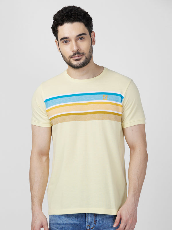 Killer Men Yellow Printed Slim Fit T-Shirts