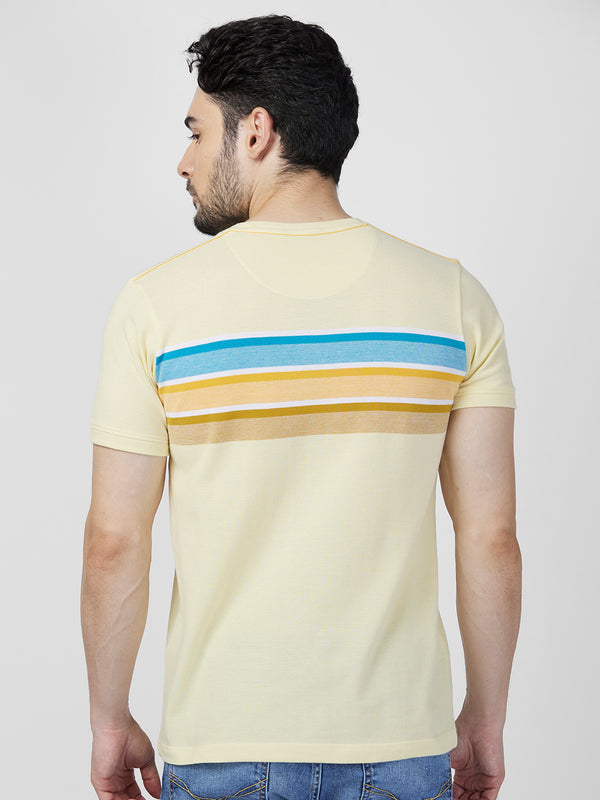 Killer Men Yellow Printed Slim Fit T-Shirts