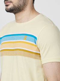 Killer Men Yellow Printed Slim Fit T-Shirts