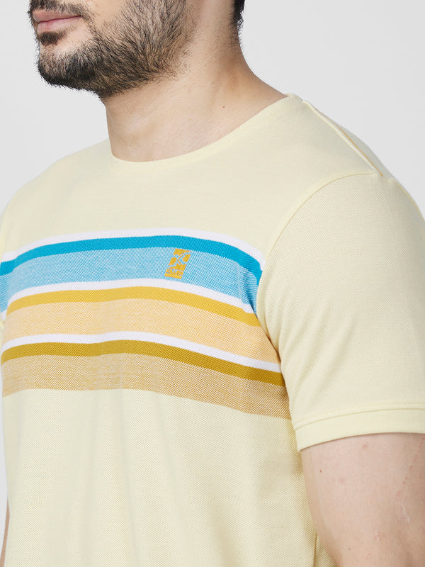 Killer Men Yellow Printed Slim Fit T-Shirts