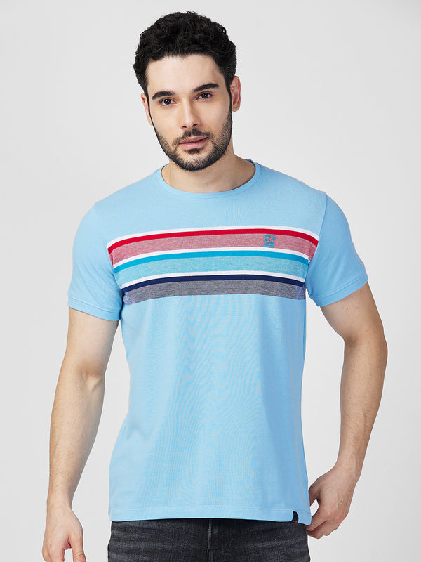 Killer Men Blue Printed Slim Fit T-Shirts