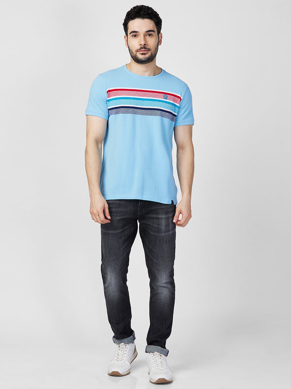 Killer Men Blue Printed Slim Fit T-Shirts