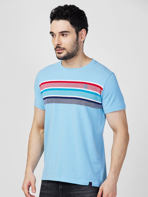 Killer Men Blue Printed Slim Fit T-Shirts