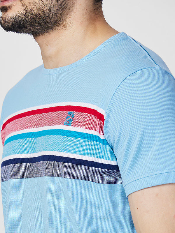 Killer Men Blue Printed Slim Fit T-Shirts