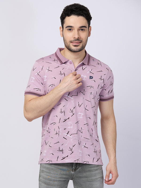 Killer Men Purple Printed Slim Fit T-Shirts