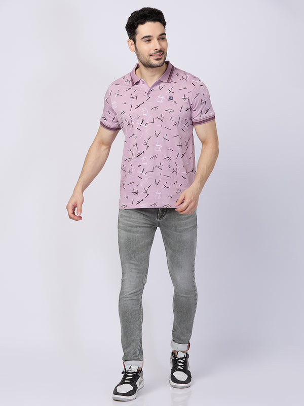 Killer Men Purple Printed Slim Fit T-Shirts