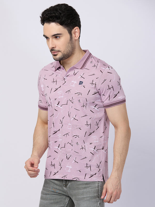 Killer Men Purple Printed Slim Fit T-Shirts