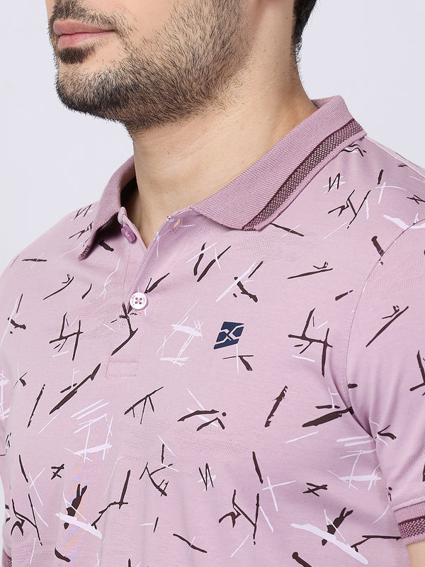 Killer Men Purple Printed Slim Fit T-Shirts