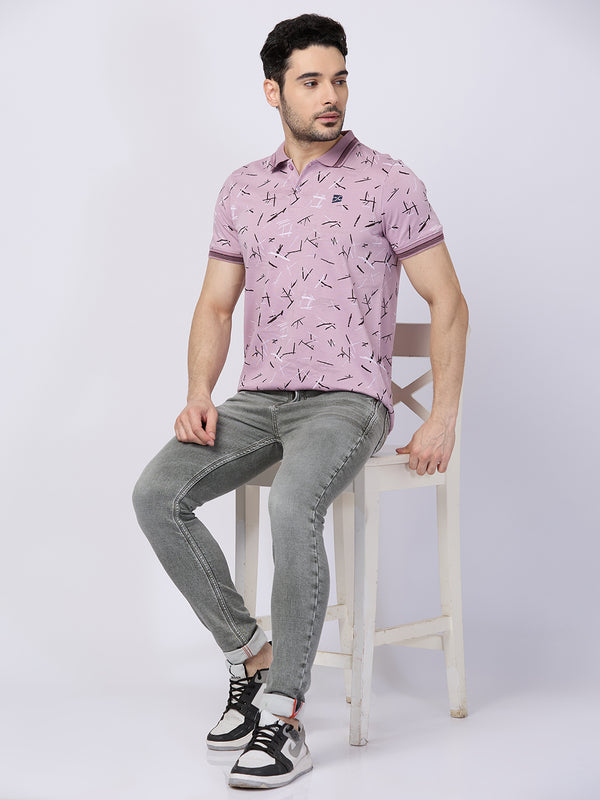 Killer Men Purple Printed Slim Fit T-Shirts