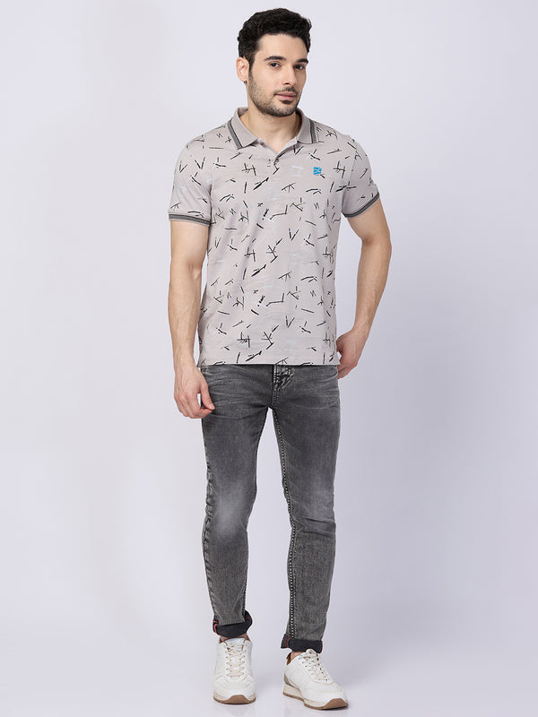 Killer Men Grey Printed Slim Fit T-Shirts