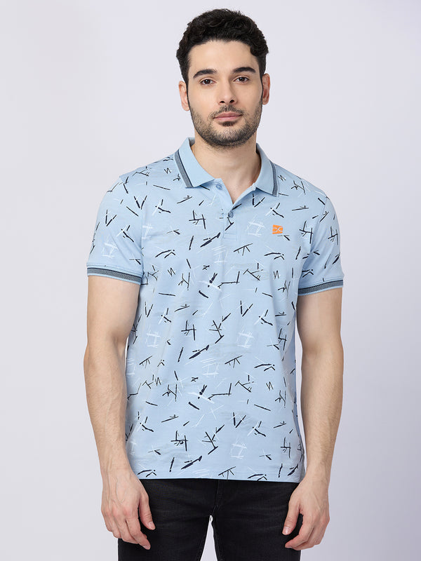 Killer Men Blue Printed Slim Fit T-Shirts