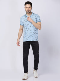Killer Men Blue Printed Slim Fit T-Shirts