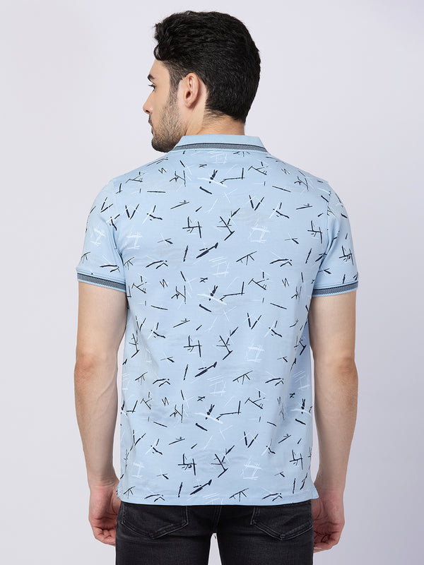 Killer Men Blue Printed Slim Fit T-Shirts