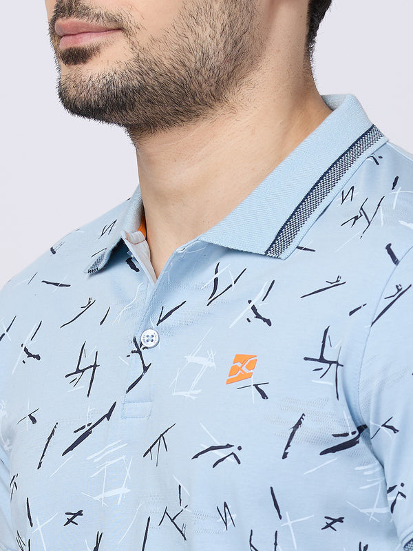 Killer Men Blue Printed Slim Fit T-Shirts