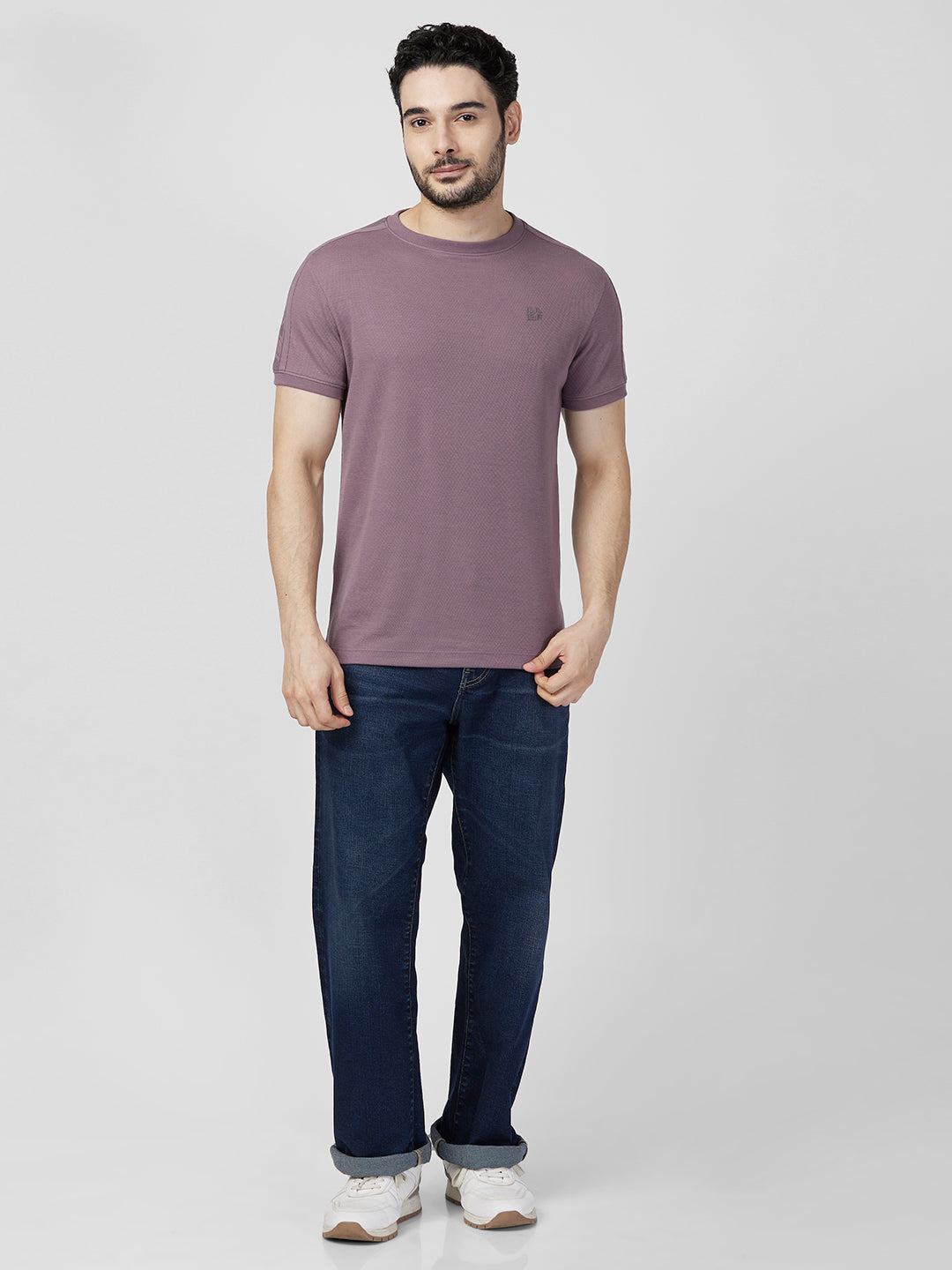 Killer Men Purple Printed Slim Fit T-Shirts