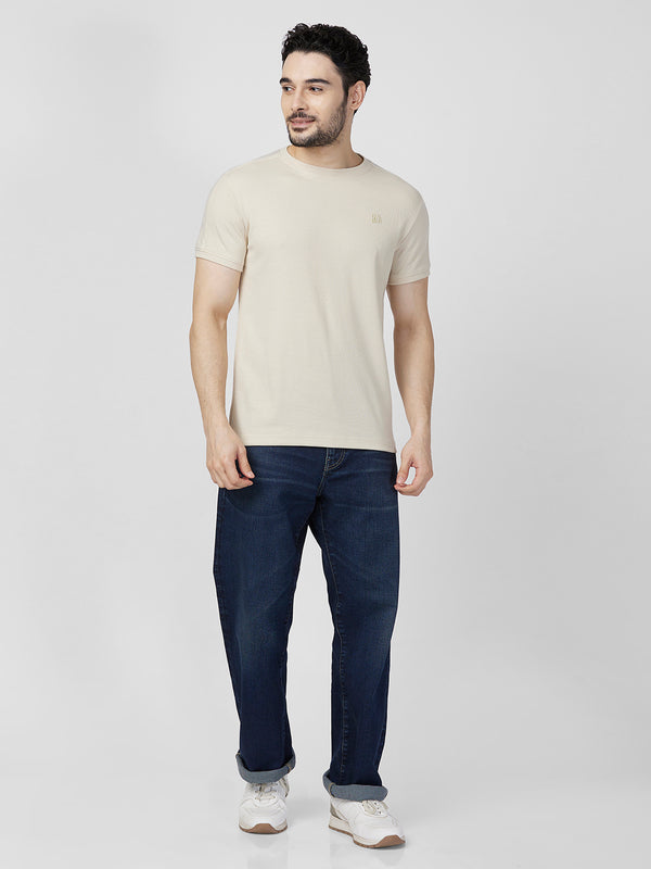 Killer Men Beige Printed Slim Fit T-Shirts