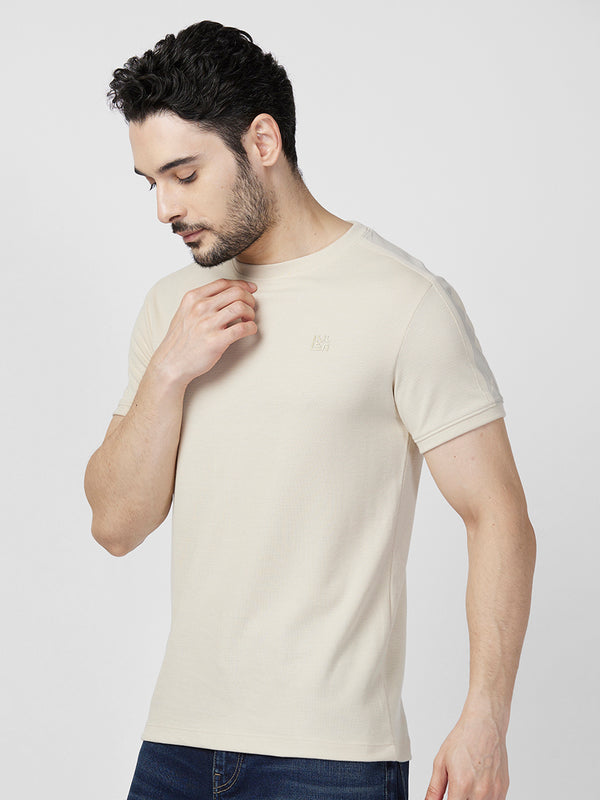 Killer Men Beige Printed Slim Fit T-Shirts