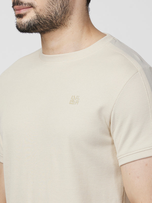 Killer Men Beige Printed Slim Fit T-Shirts