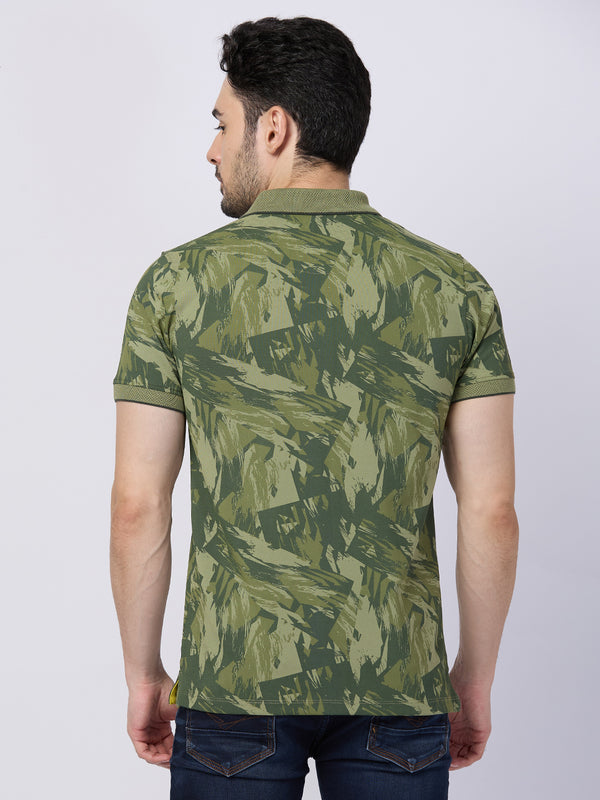 Killer Men Green Printed Slim Fit T-Shirts