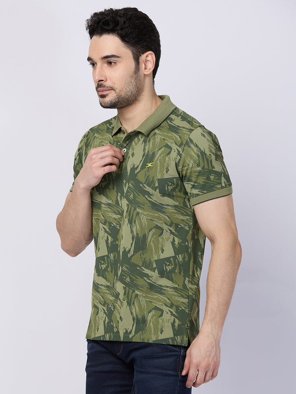 Killer Men Green Printed Slim Fit T-Shirts