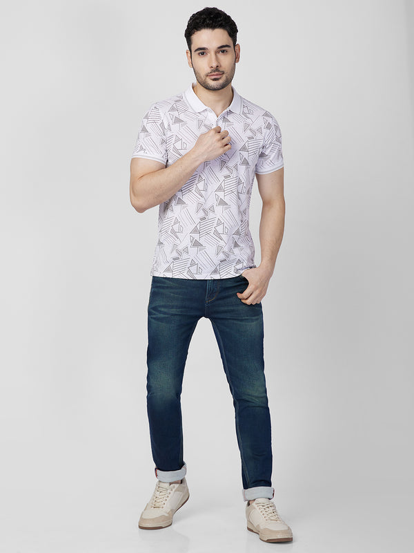 Killer Men White Printed Slim Fit T-Shirts