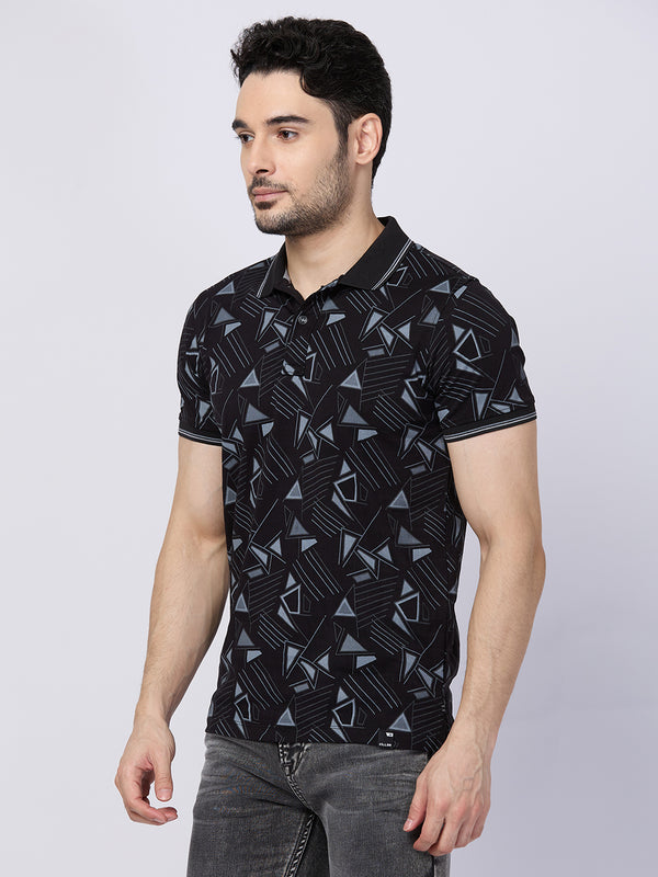 Killer Men Black Printed Slim Fit T-Shirts