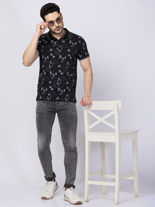 Killer Men Black Printed Slim Fit T-Shirts