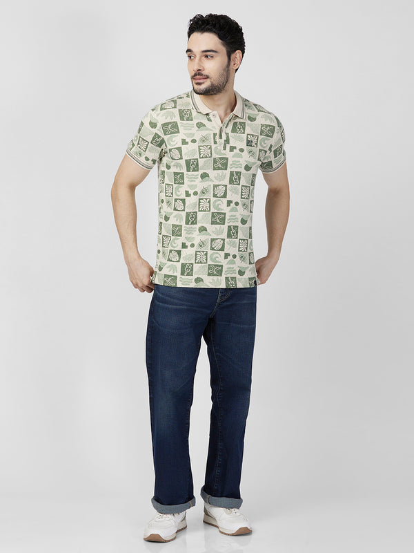 Killer Men Green Printed Slim Fit T-Shirts