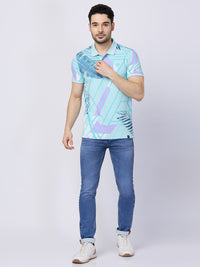 Killer Men Light Blue Printed Slim Fit T-Shirts
