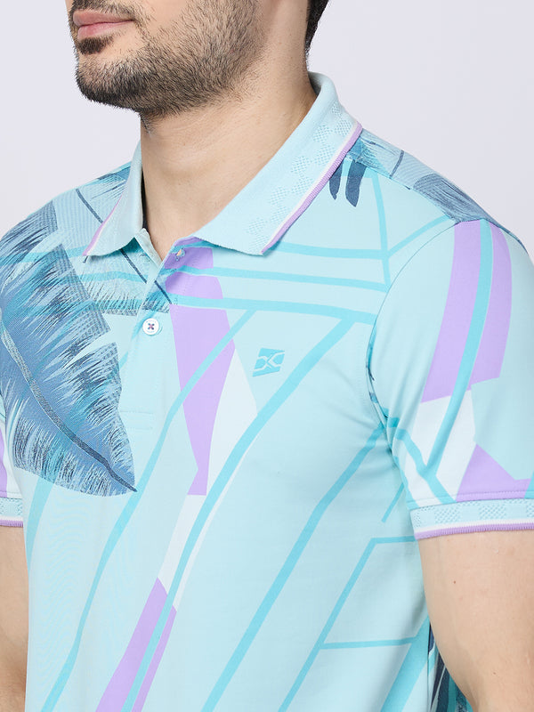 Killer Men Light Blue Printed Slim Fit T-Shirts